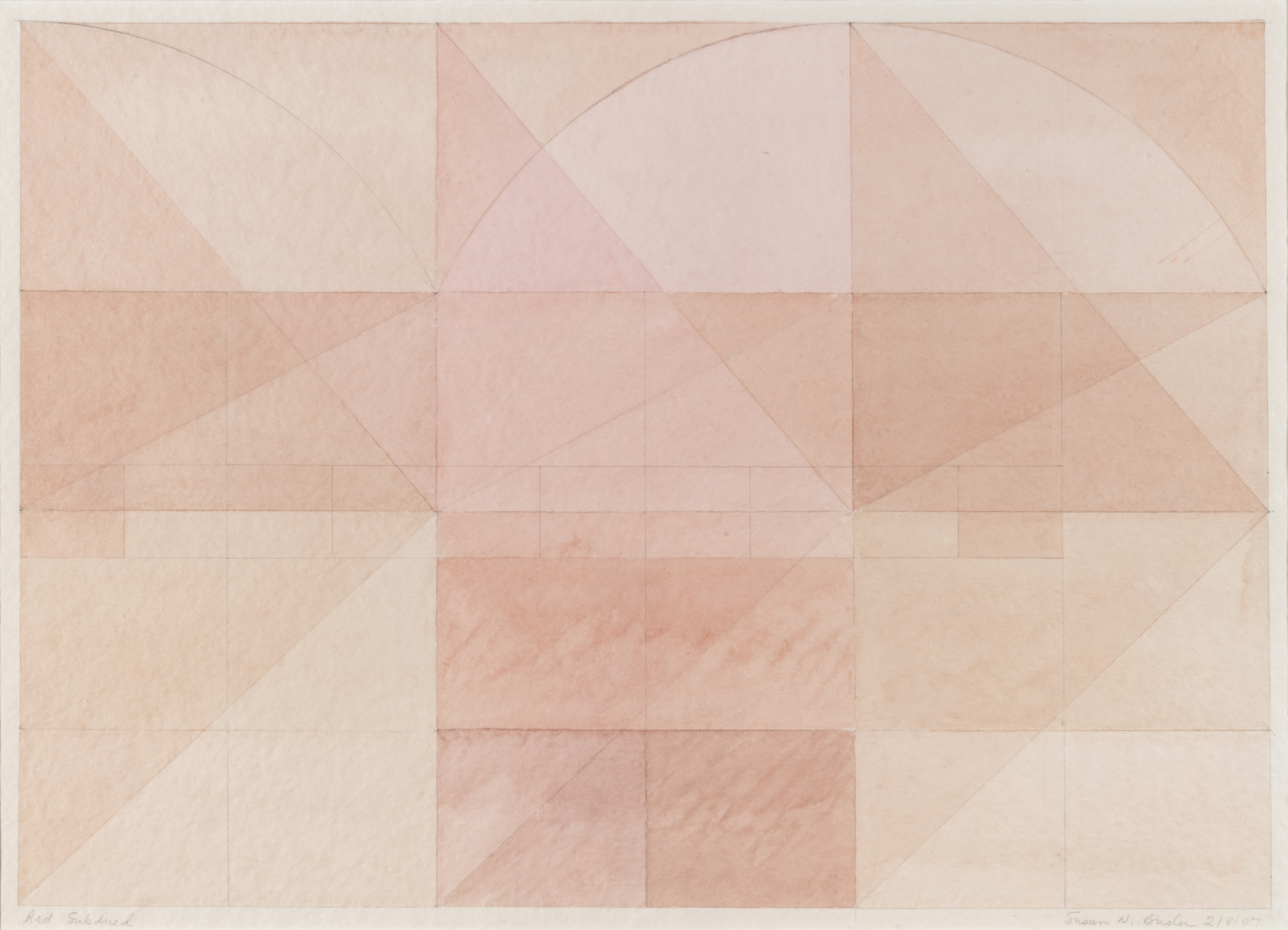 9. Red Subdued, 2007, Watercolor, 15 inches by 20 inches, Thesis Painting, $2,000
